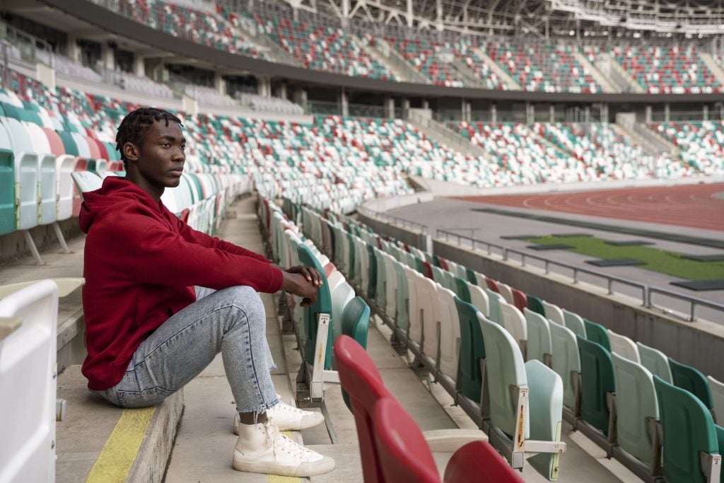 Torcedor em estádio.