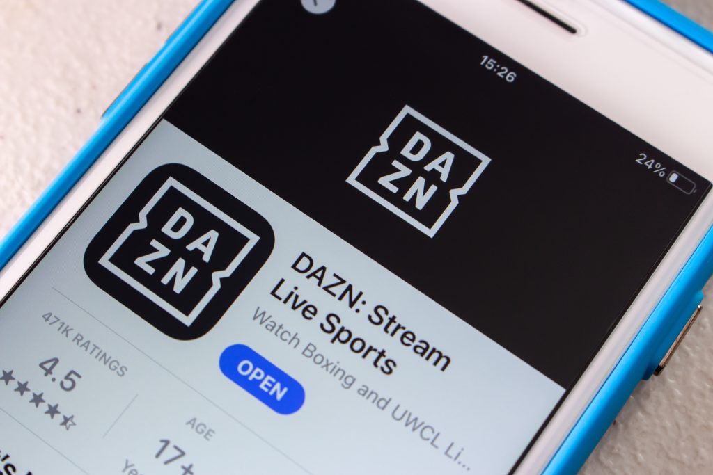 celular com app do dazn